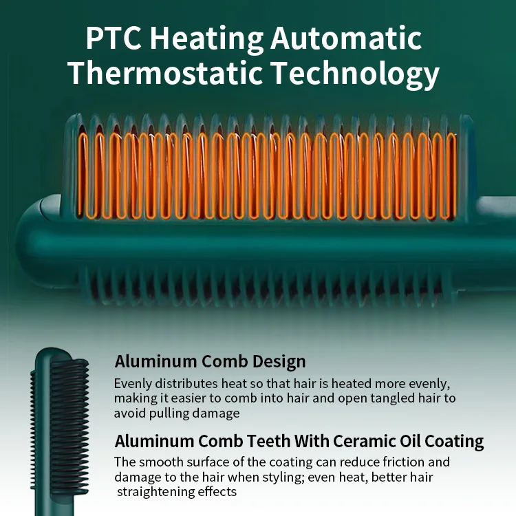 GlideStyle Pro Ionic PTC Hair Straightening Comb