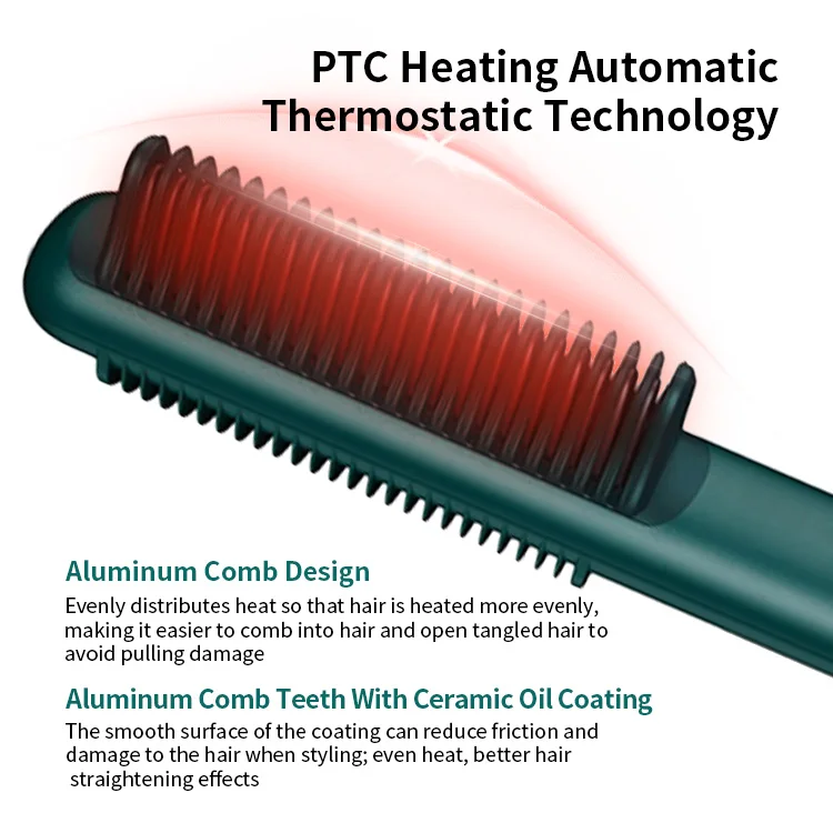 GlideStyle Pro Ionic PTC Hair Straightening Comb